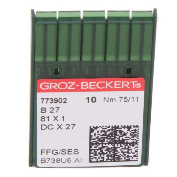 Иглы GROZ-BECKERT DCx27 (Bx27) FFG/SES №75/11 (уп.10шт.)0